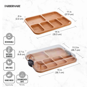 Plateau de service Farberware avec compartiments intégrés pour planches à charcuterie - Product Image 5