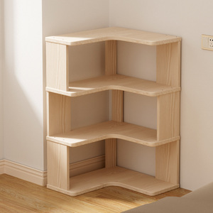 Mueble esquinero de madera maciza, estantería de esquina, armario de almacenamiento, estantería integrada de pared de 90 grados para apartamentos pequeños - Product Image 3