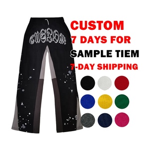 Nuovi <span class=keywords><strong>Pantaloni</strong></span> Sportivi a Zampa Personalizzati <span class=keywords><strong>con</strong></span> Logo Ricamato, Alta Qualità 100% Cotone, Stile Vintage <span class=keywords><strong>con</strong></span> Lavaggio Acido per Uomo - Product Image 5