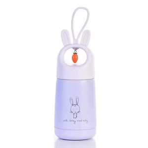 350ml Stainless Steel Double Wall Cute Children Cartoon Water <b>Bottle</b> Kids Rabbit Lids Leakproof Tumbler Vacuum Flask with Rope - Product Image 3