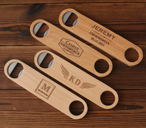 USA Lager Großhandel 50er-Pack Holz-Flaschenöffner Flacher Bieröffner aus Holz für Lasergravur Blanko Werbegeschenke - Product Image 6