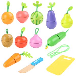 En gros, Ensemble de légumes et fruits à découper éducatif et assorti, Jouet de jeu d'imitation, Jeu de découpe avec corde - Product Image 5