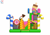 Château Gonflable Thème Bonbons Coloré pour Enfants avec Toboggan – Grande Vente