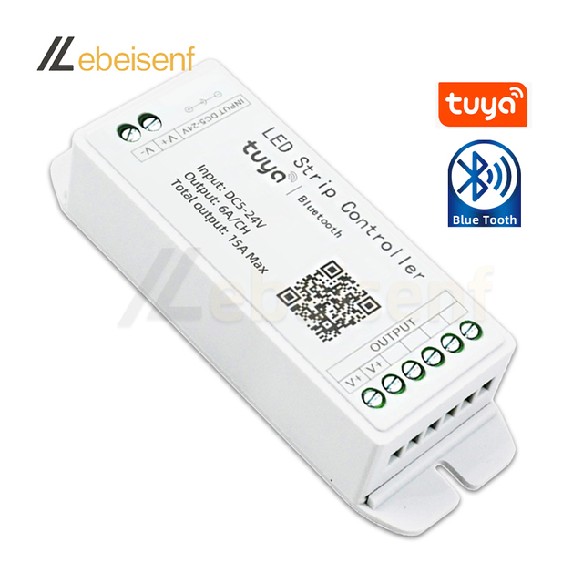 Tuya Smart Blue Tooth LED Single Color CCT RGB RGBW RGBCCT DC 5V 12V 24V 15A 1 to 5 CH Strip Light PWM Signal Dimmer Controller