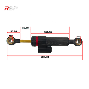 Amortisseur <span class=keywords><strong>de</strong></span> <span class=keywords><strong>direction</strong></span> universel pour moto RSP, en alliage d'aluminium, manchon en fibre <span class=keywords><strong>de</strong></span> carbone, réglage <span class=keywords><strong>de</strong></span> l'amortissement, version courte, fixation par boulons - Product Image 2