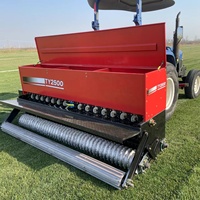 JINGYUYAN Equipo de siembra de césped mecanizado remolcado por tractor, con caja de semillas de gran capacidad y hilos ajustables, para semillas de alfalfa