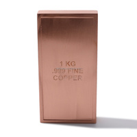 Barre de cuivre personnalisée 1 KG, lingot de cuivre fin 999, bloc de métal massif pour collection, artisanat, vente en gros, décoration intérieure, cadeau