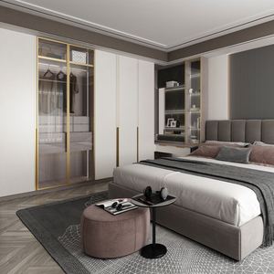 Armoires de chambre à coucher en bois pliables, extensibles et réglables haut de gamme, portes coulissantes, garantie 10 ans, fabrication artisanale - Product Image 1