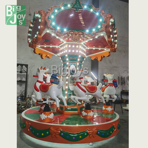 Atracciones de Feria Atractivas y Económicas para Parque Temático Navideño, Carrusel Pequeño de 6 Asientos en Venta - Product Image 5