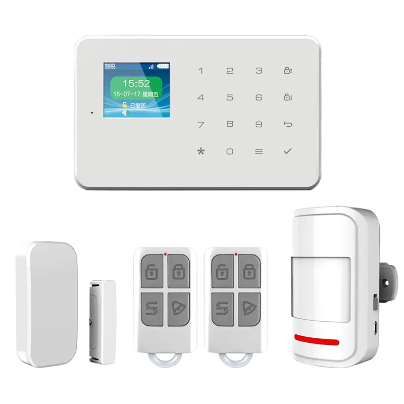 Kerui Tuya Smart App Remote Control Alexa Google Home Alarm System GSM/GPRS/WiFi/2G 100 Detectors 100 Remote Controls