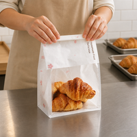 Sacs à pain pliables blancs mats écologiques et recyclables avec fenêtre semi-transparente et fond plat pour toasts, pâtisseries, boulangerie, personnalisables