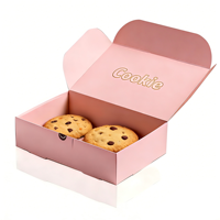 Boîtes à biscuits jaunes de qualité alimentaire, logo personnalisé, laminées mat/brillant, pliables, pour boulangerie, emballage alimentaire sûr pour pâtisseries.