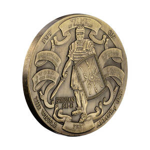 Gods harnas Hoog reliëfpatroon Efeziërs gebed 40mm Letterpress gedrukt bronskleurig herdenkingsmunt - Product Image 5
