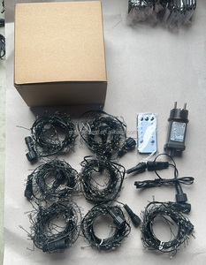 따뜻한 흰색 폭죽 LED 문자열 조명 200LED 31V 전원 변압기 미니 블랙 구리 와이어 크리스마스 요정 빛 문자열 - Product Image 2