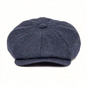 Gorra de lana retro para hombre con hebilla, estilo octogonal, tipo boina de marinero, gorro Peaky, sombrero. - Product Image 5