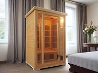 Sauna de Infrarrojos Lejanos Eléctrica Moderna para Ocio, con Ventanas Transom para Privacidad en Dormitorio, Sala de Estar, Villa, Apartamento - Cedro Rojo
