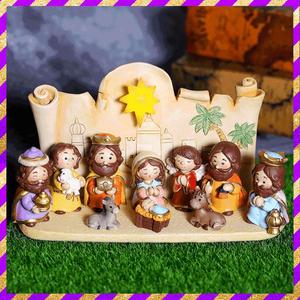 Dibujos animados Jesús escena de nacimiento luces LED de <span class=keywords><strong>Navidad</strong></span> adornos de resina ecológicos borde cruzado para decoraciones de regalo de vacaciones para <span class=keywords><strong>Amazon</strong></span> - Product Image 3