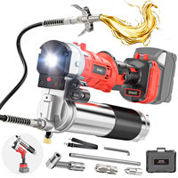 Kit de pistolet à graisse électrique 20V avec tube d'extension, 4 raccords, mallette rigide, sangle d'épaule et clé hexagonale pour usage industriel