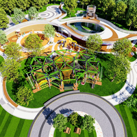 Équipement de terrain de jeu en corde tressée, parcours d'obstacles multicouche non motorisé, certifié CE pour parcs d'aventure et parcs d'attractions