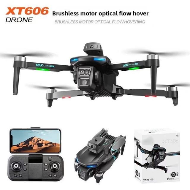 New XT606 Brushless Quadcopter, HD Aerial Photography Obstacle Avoiding ESC Optical Flow RC Drone Toy