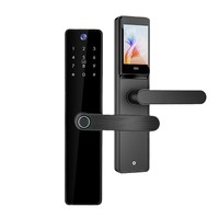 Cerradura Antirrobo para el Hogar con Huella Dactilar, Cerradura Electrónica con Ojo Mágico, Cerradura Inteligente con Control Remoto y Wi-Fi