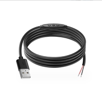 Longueur personnalisée Connecteur USB/DC/Type C Mini variateur de luminosité à 3 touches pour bande lumineuse à LED de couleur unique