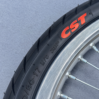 Kit de roues Supermoto CNC à rayons chromés en aluminium de 17 pouces Surron Light Bee Talaria avec pneus CST avant et arrière pour moto électrique tout-terrain