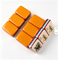 Tuiles de Mahjong en Acrylique Orange à Sept Couches Personnalisées, Motif Crisloid Sculpté, 160 Pièces, Tuiles de Mahjong Montgolfière, Collection Walk With Me