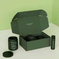 Ensemble de pots mats verts personnalisés à large ouverture pour poudres de vitamines, suppléments protéinés et emballages nutritionnels