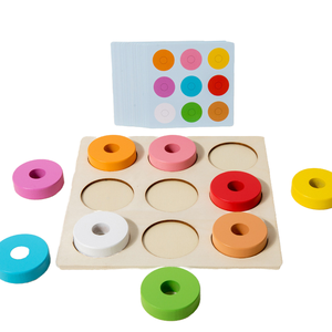 Enlightenment Matching Donuts Color Cognición Ejercicio Mano-Ojo Coordinación Creativo Lindo Juguetes de madera - Product Image 2