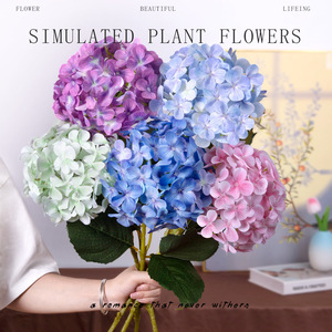 Fleurs d'hortensia artificielles 60 cm en soie, haute simulation, pour décorations de mariage et de maison - Product Image 5