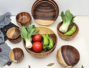 Ensaladera de madera de acacia sostenible para cocina al mejor precio, frutero para sopa, cuencos grandes de madera - Product Image 3