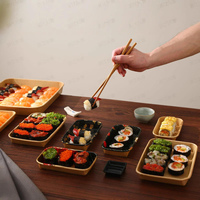 Boîte à sushi en papier kraft de qualité alimentaire recyclable, boîte à lunch avec revêtement PE, impression quadricolore, commandes personnalisées, cadeaux
