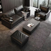 Ensemble de canapés modulaires en forme de L de style européen moderne, 7 places, canapé en tissu écologique pour salon