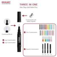 Stylo de vernis à ongles gel 3-en-1 facile et simple, 18 couleurs, 3ml, 4ml, 5ml, vernis à ongles magnétique UV LED à retirer par trempage
