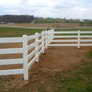 Zhenjiang Pet Isolation White Popular Durable Pvc Horse Fence With 4 Rails For Ranch Horse Farm Club Farm