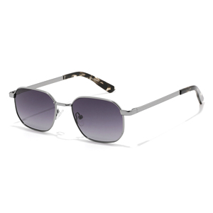 Lunettes de soleil rectangulaires en métal, monture noire pleine, protection UV400, unisexe, style adulte - Product Image 4