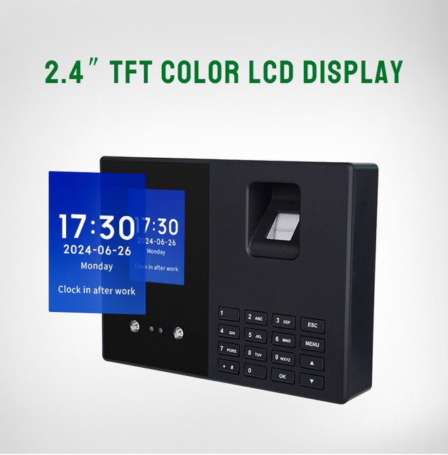 2.8 Inch Easy to Use Biometric Facial Time Attendance Machine with Face and Fingerprint Recognition