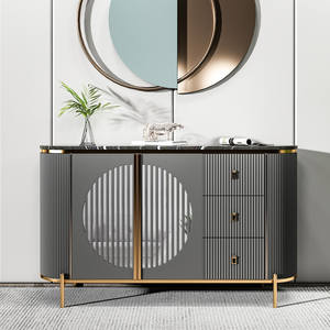 Aparador de Lujo Ligero Color Taupe, Mueble de Almacenamiento para Sala de Estar, Muebles Modernos para el Hogar - Product Image 3