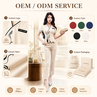 Tenue de travail personnalisée avec logo pour les professionnels de la beauté, les massothérapeutes, les techniciens de clinique, uniforme élégant de style oriental, ensemble tunique et pantalon, OEM ODM