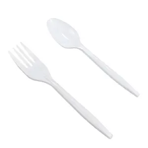 7 pouces 13cm biodégradable jetable en plastique CPLA amidon de maïs fécule de maïs fourchette et cuillère