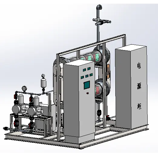 Sodyum hipoklorit üretim hattı NaClO üreten makine/klor üreticisi cep tuzlu su elektroliz/generador hipoclorit