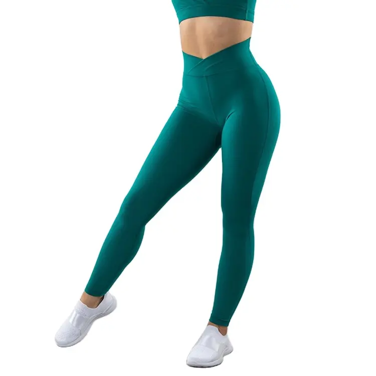 Yeni Premium Tiktok koşu popo kaldırıcı kadın spor salonu aktif yüksek belli V kesim şekli bant spor dikişsiz Yoga tayt
