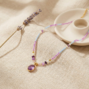 Bingxin Gioielli <span class=keywords><strong>2026</strong></span> Ultima Collezione Vintage di Gioielli Artigianali, Collana con Ciondolo in Metallo e Perline di Gemme Naturali Colorate per Donne - Product Image 3