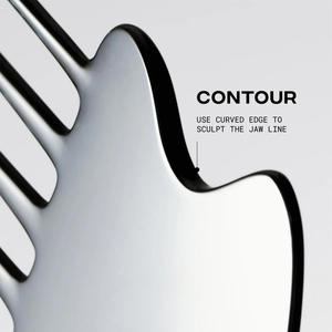 Gevşeme ve cilt sağlığı için 3 in 1 akupunktur masaj tarak Gua Sha paslanmaz çelik yüz şekillendirici - Product Image 4