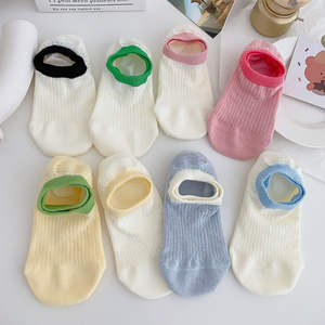 Chaussettes invisibles pour femmes, motif sourire mignon, tricotées, tendance, été, logo brodé, design caché - Product Image 6