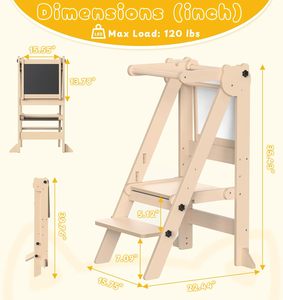 <span class=keywords><strong>Tabouret</strong></span> d'apprentissage pliable <span class=keywords><strong>en</strong></span> bois avec tableau noir pour <span class=keywords><strong>cuisine</strong></span>, chambre et entrée, réglable <span class=keywords><strong>en</strong></span> <span class=keywords><strong>hauteur</strong></span>, style Montessori - Product Image 1