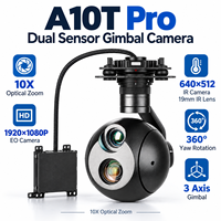 Kamera Gimbal Drone A10T Pro Dual Sensor dengan Zoom Optik 10X, Pencitraan Termal EO IR 640x512, 360 Derajat