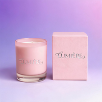 Bocaux à bougies personnalisés de luxe en verre rouge, vides, 10oz, 12oz, 14oz, uniques, style nordique, avec couvercle et emballage en boîtes