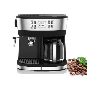 thermo block system coffee machine double cup 15 bar pressure espresso steam drip coffee maker